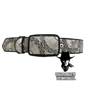 Cinto Extra Fino Abanico Greca Negro