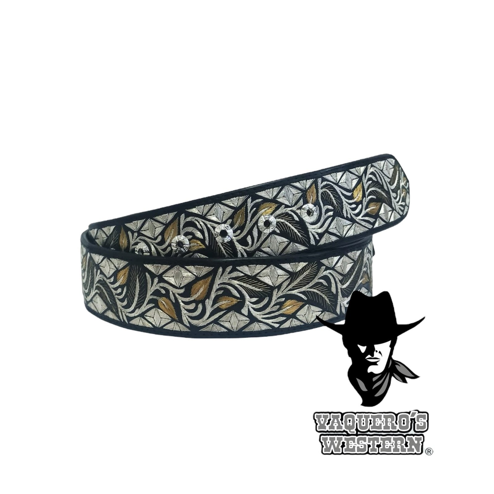 Cinto San Judas Diamante Rameado Negro