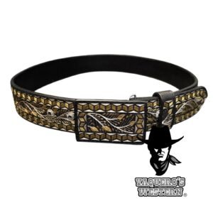 Cinto Extra Fino Dados Rameado P/O Negro