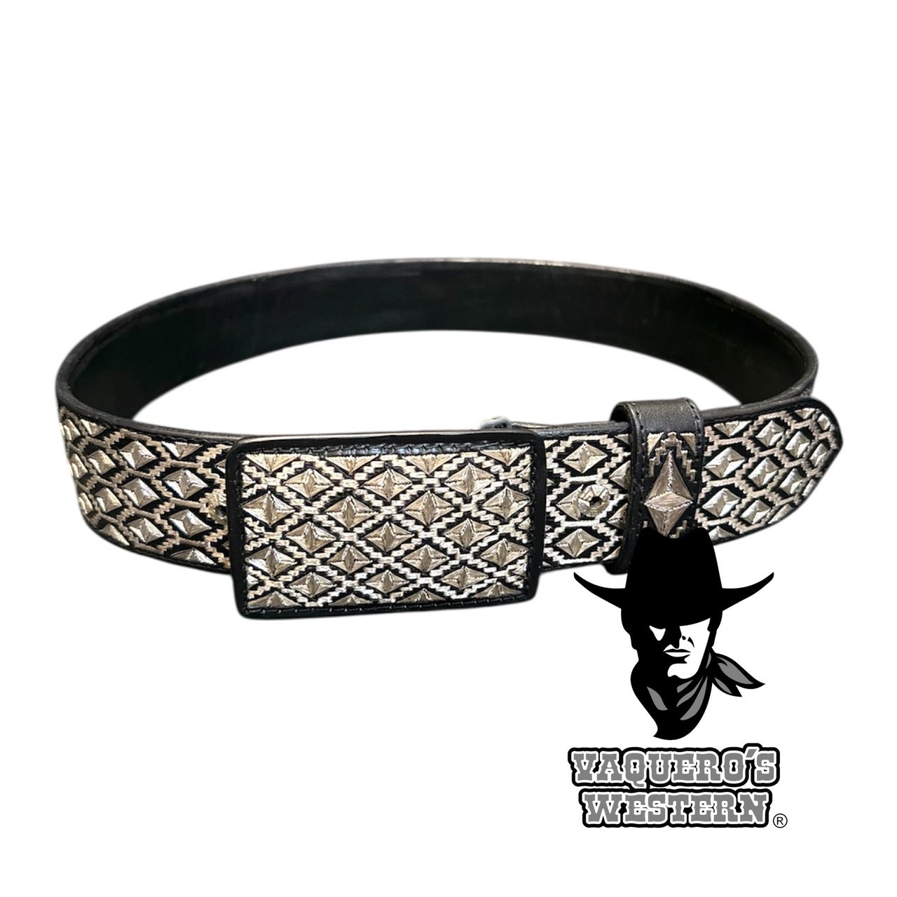 Cinto Fino Diamante Greca Negro