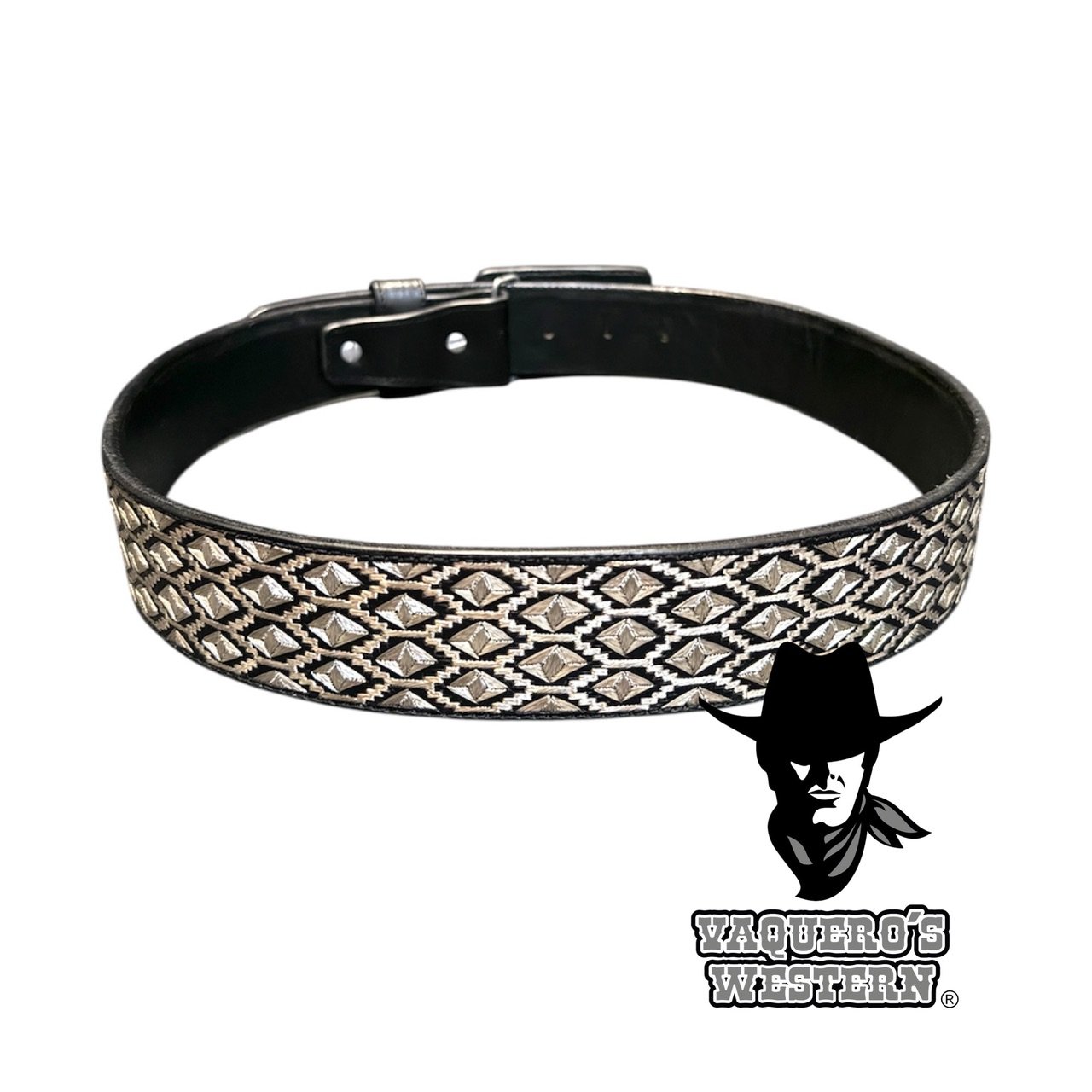 Cinto Fino Diamante Greca Negro - Image 2